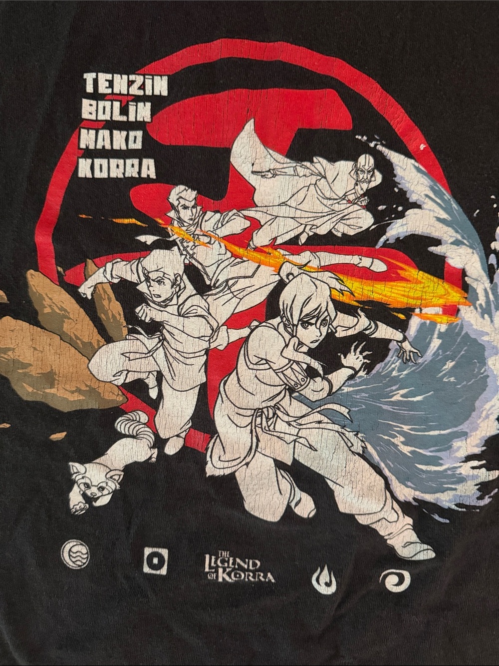 Nickelodeon Black Legend of Korra Elemental Graphic Tee